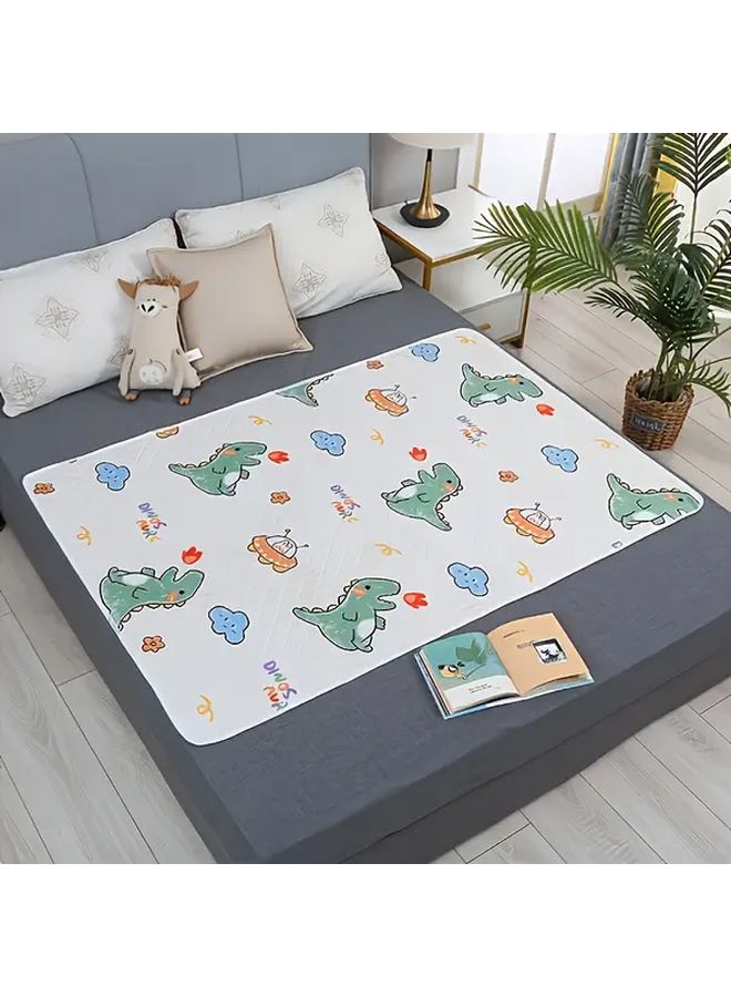 Green Dinosaur Washable Absorbent Leak Proof Training Mat 19 69x27 56 Inch for Elderly Care Menstrual Pet Protection - Image 1